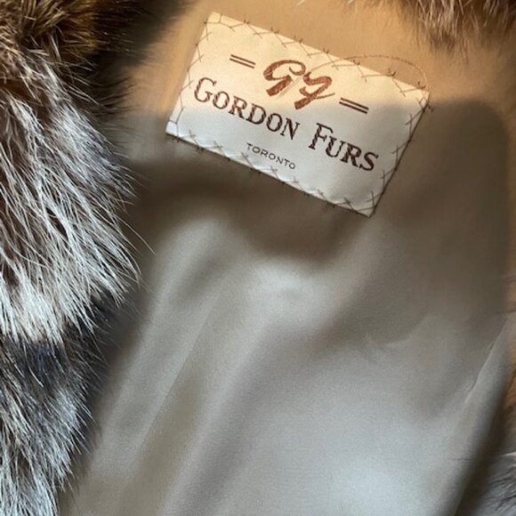 Full length Light/dark brown/black raccoon coat with gold satin lining Size S/M - Picture 3 of 16